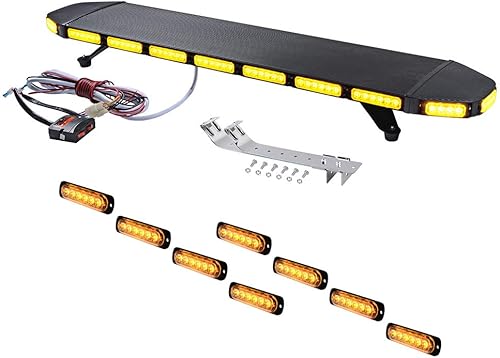 CORP - Barra de luz estroboscópica multifunción de 46 pulgadas, 108 LED, luz estroboscópica, techo y 8 lámparas intermitentes ultra delgadas de 6