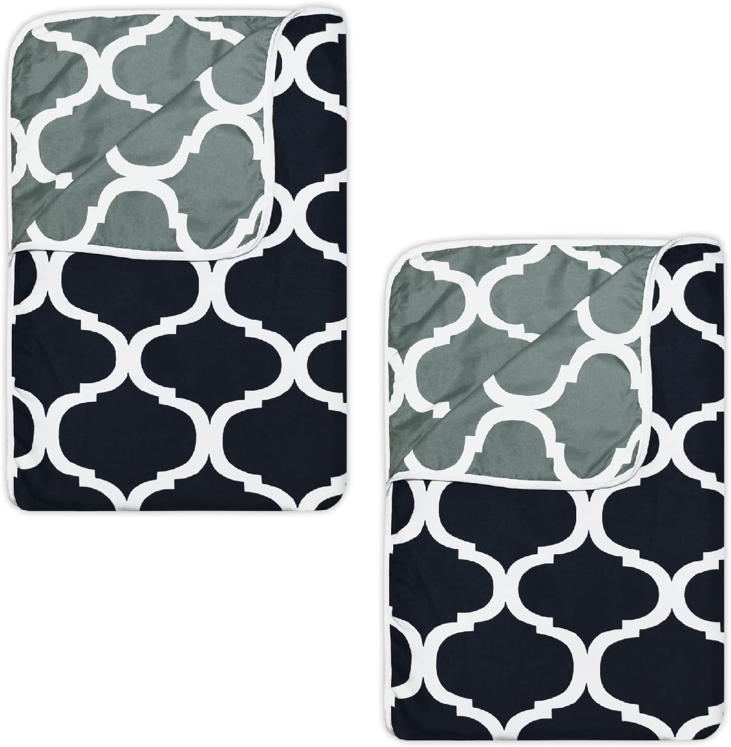 Divine Casa Polyester All-Weather 120 GSM Printed Lightweight Reversible Design Set of 2 Single Bed AC Dohar Blanket - Black and Grey| TC - 120