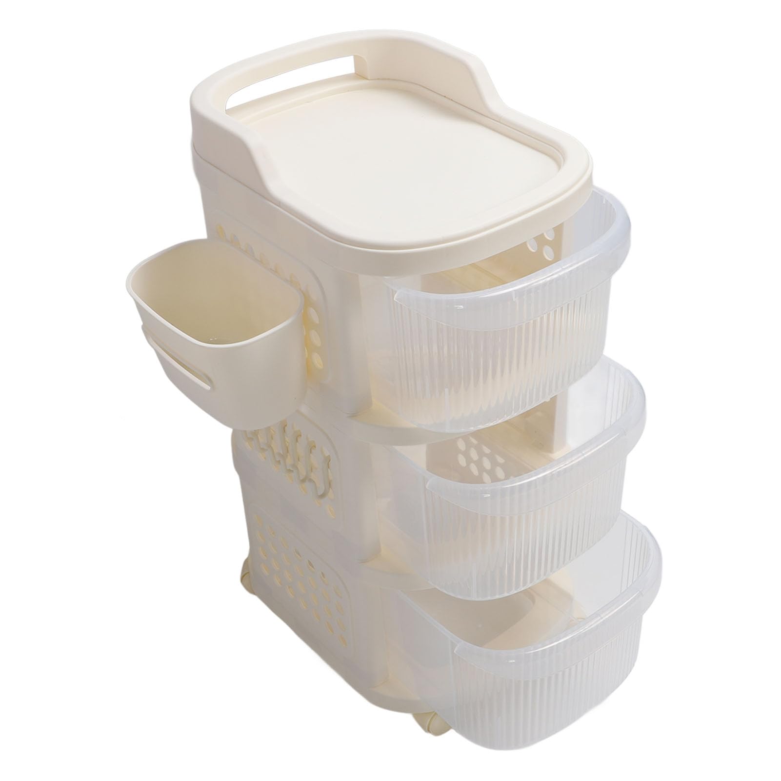 Cryfokt Carro para Cambiar Pañales para Bebés, Estante de Almacenamiento Resistente de 3 Capas con Ruedas para Artículos Esenciales para Guardería de Recién Nacidos
