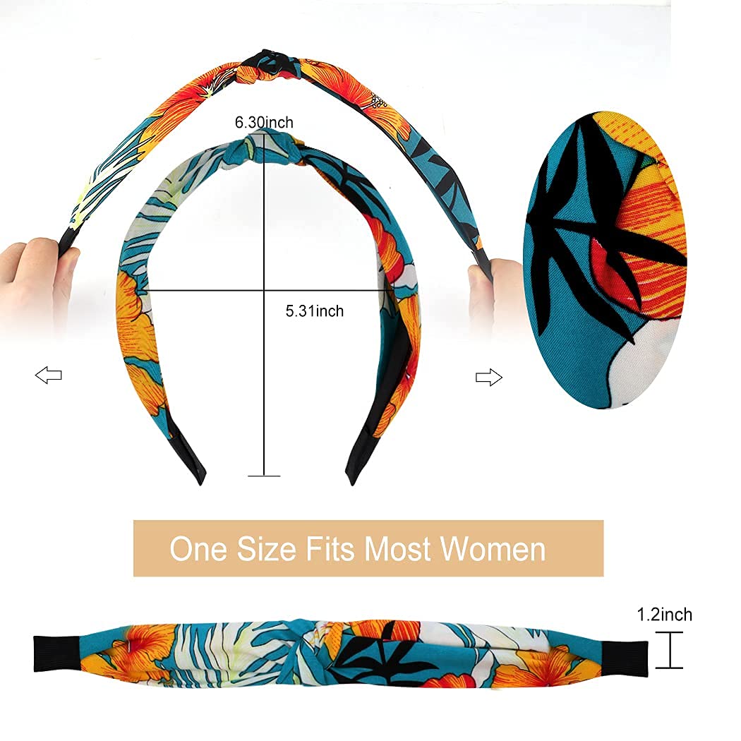 TOBATOBA Knotted Headbands for Women, 10 Pack Floral Bow Knot Twist Turban Headbands - Wide, No Slip Diademas Para Mujer De Moda - Image 2