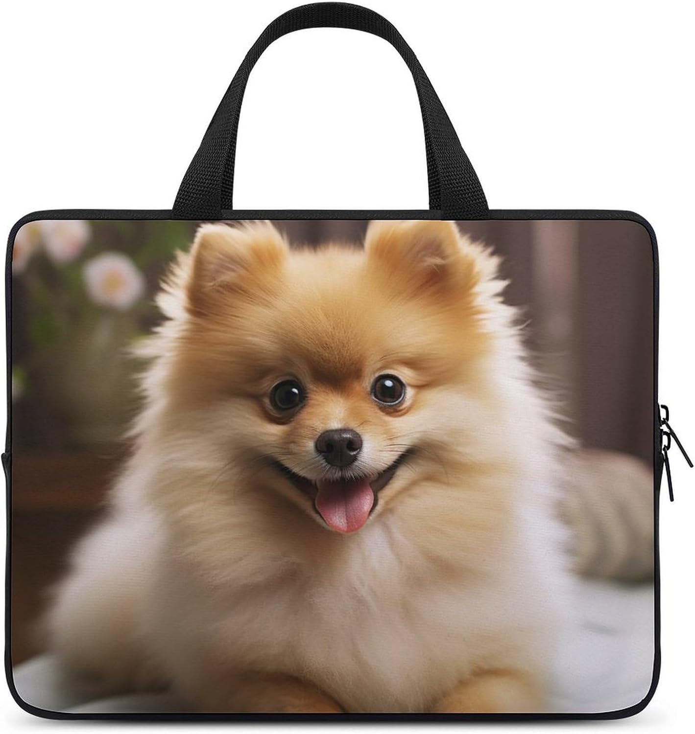 Laptop Case Sleeve Shockproof Computer Carrying Bag Cute Pomeranian Dog Notebook Case Cover Laptop Bag Water Resistant Computer Cases Tablet Briefcase for Travel Business 17 Inch