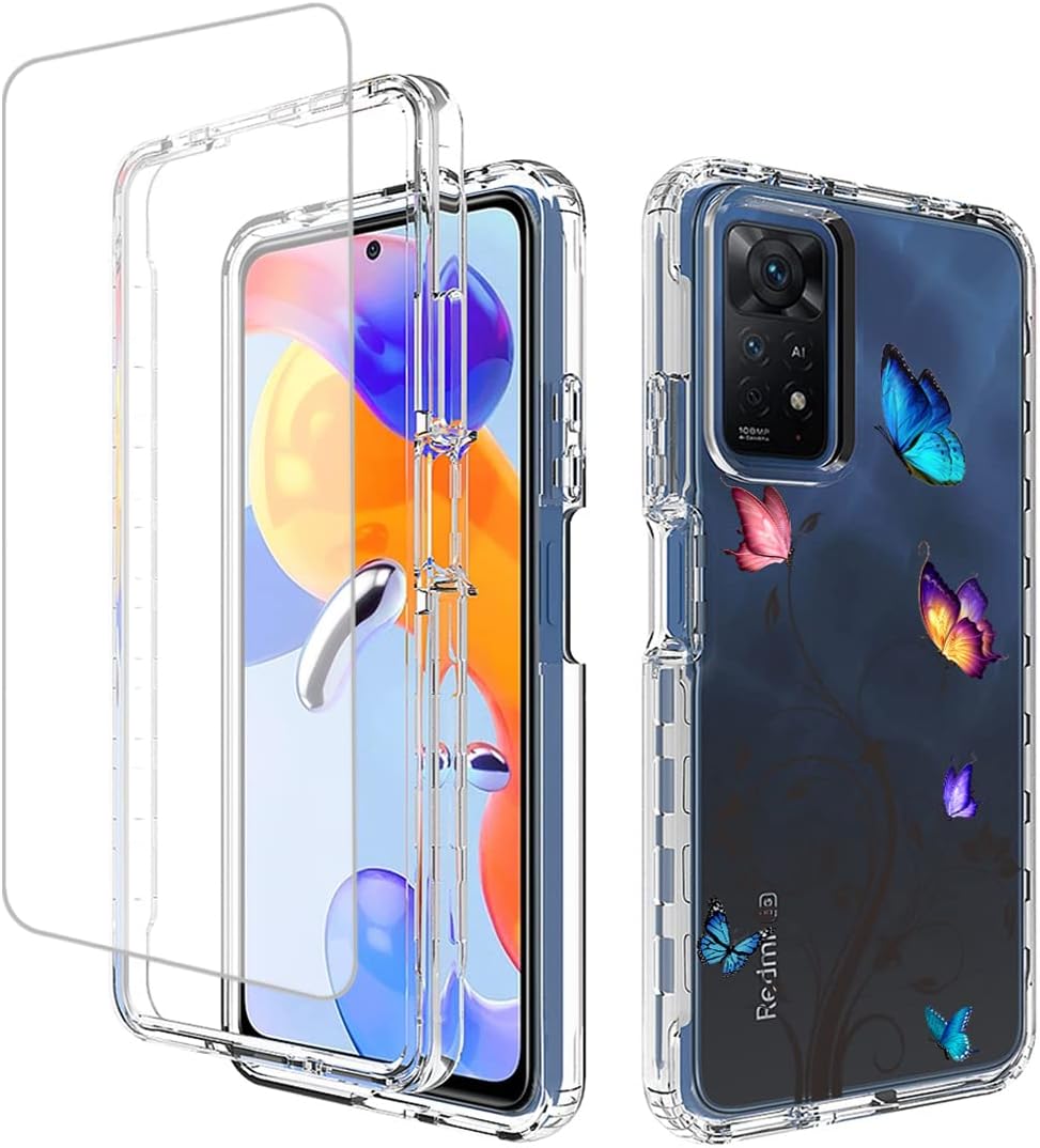 Case for Redmi Note 11 Pro 4G/Note 11E Pro Case with Tempered-Glass ...