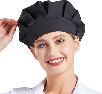 Nanxson 3pcs Unisex Chef Hat Adjustable Elastic Chef Cap | work hat for men and women,machine washable,for restaurant, baking, kitchen, cooking, hotel, businesses, Halloween party