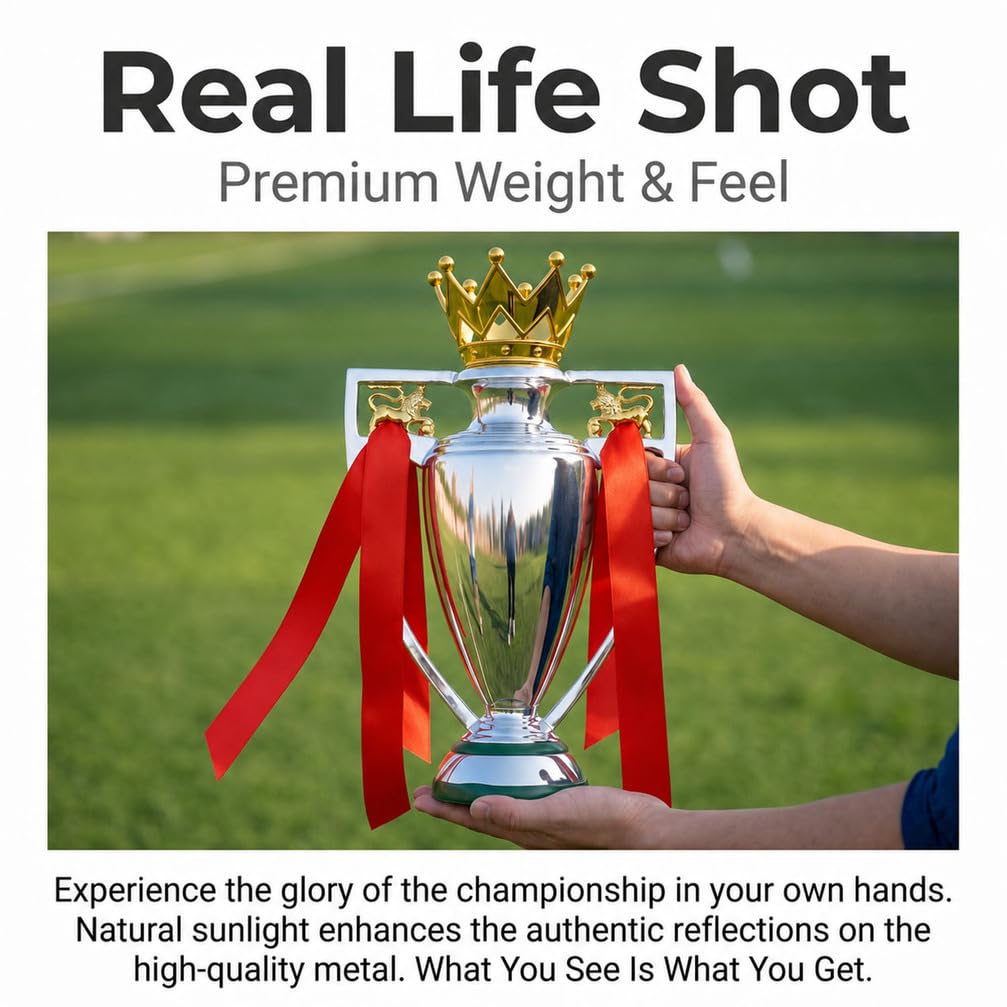 Réplica del Trofeo del Campeonato de Fútbol Inglés 2026, Recuerdo de Copa de Liga para Aficionados, Regalo Deportivo Coleccionable, Decoración para Oficina, Bar y Club