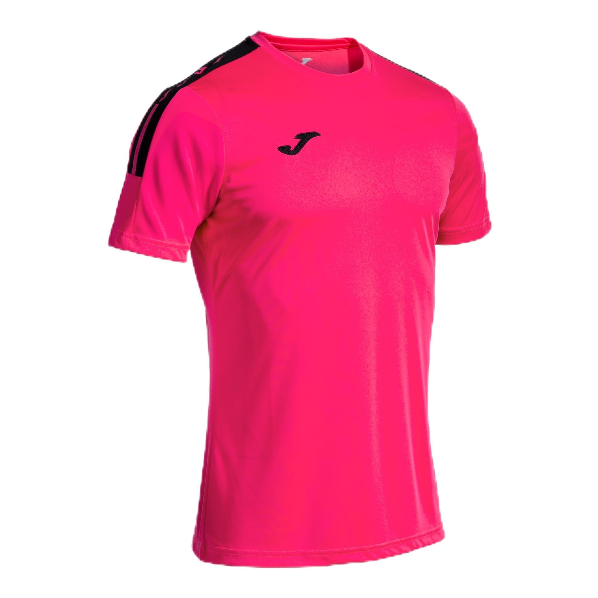Joma - Men's T-Shirt - Olympiad - Short Sleeve Fuchsia Black
