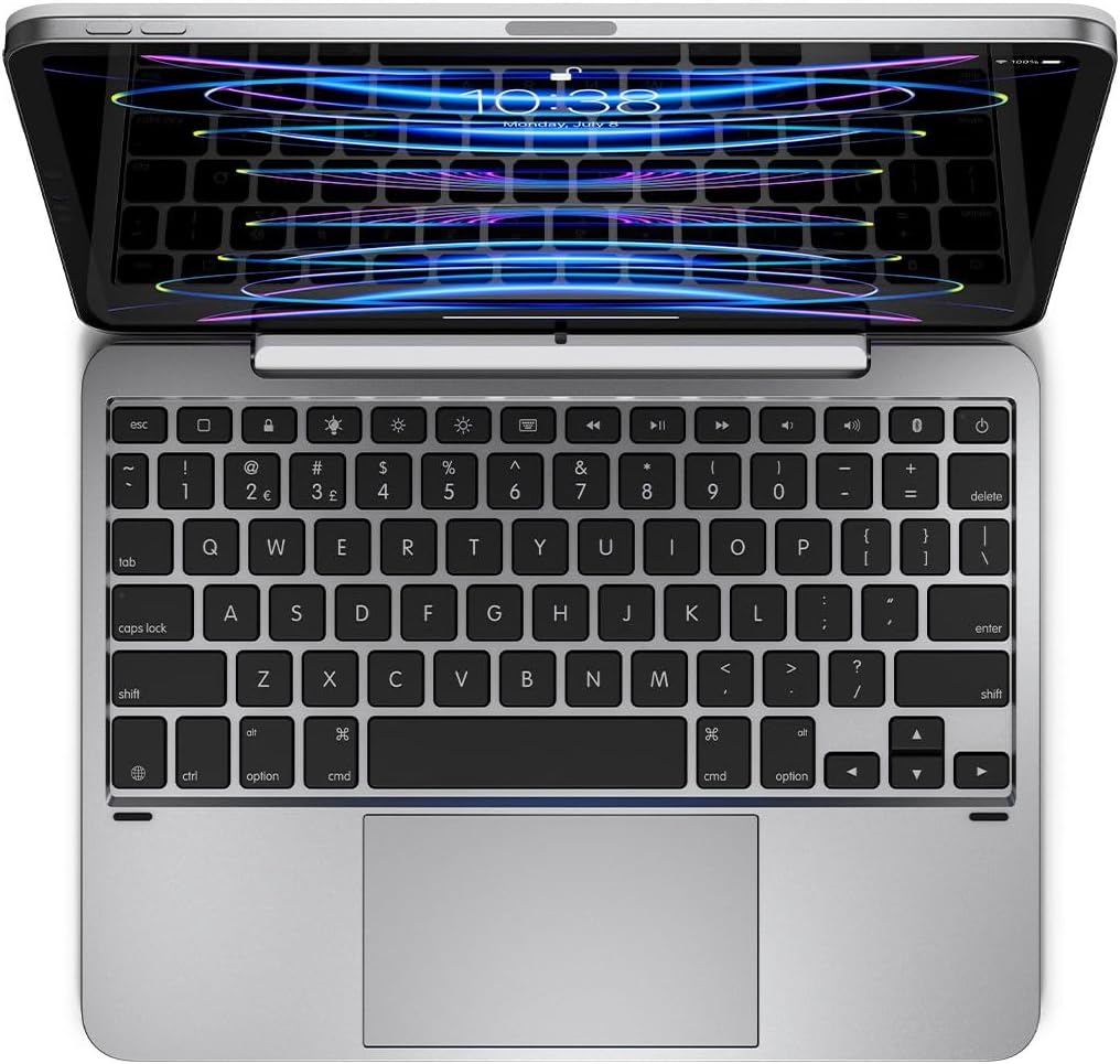 An iPad Pro 11-inch attached to the Brydge 11 MAX+ keyboard case, illustrating compatibility.