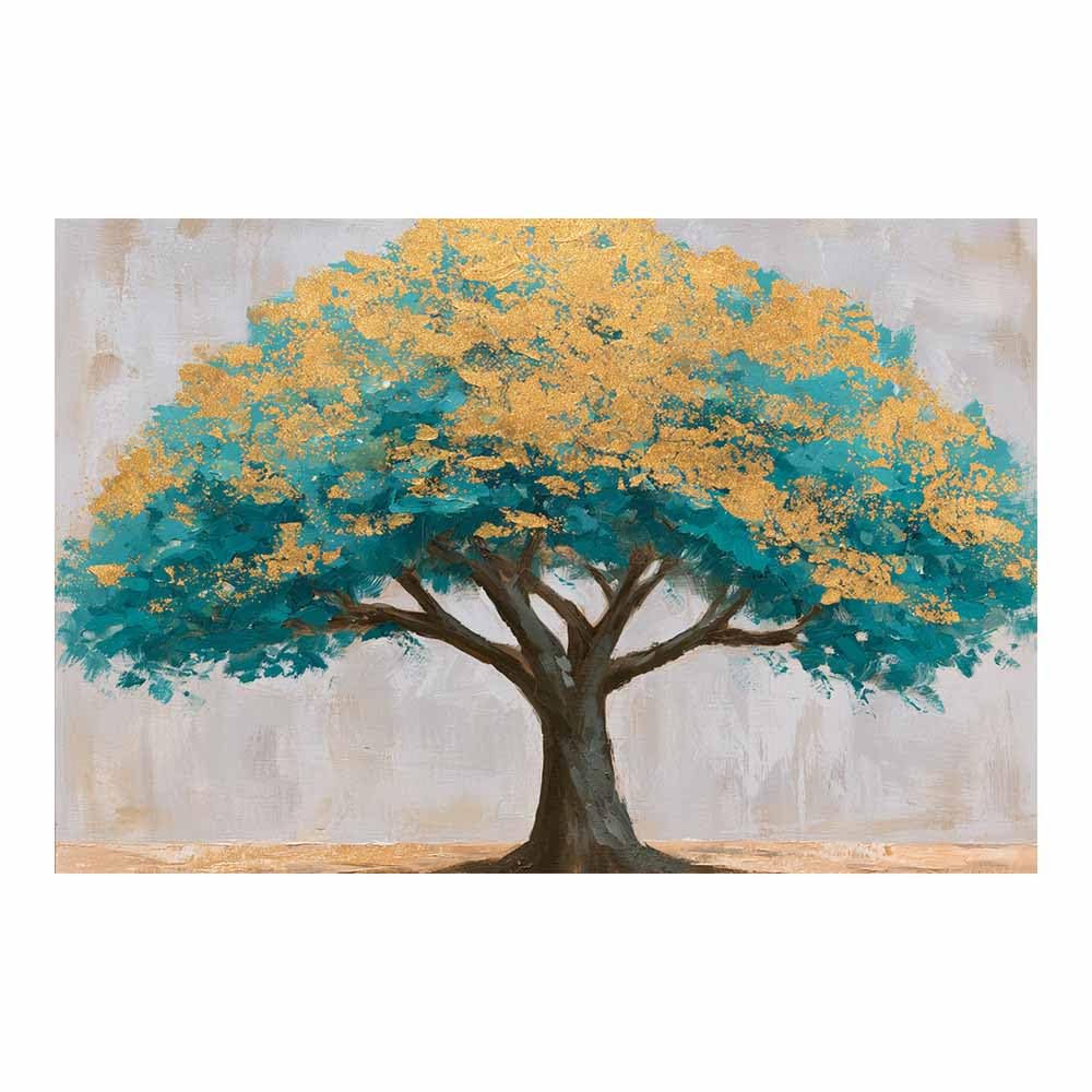 XENIOU Tree Wall Art Blue Glowing Tree canvas painting wall art, Living Room Bedroom Hallway Stairs Decoration.(Multicolor)-70x100cm Unframed