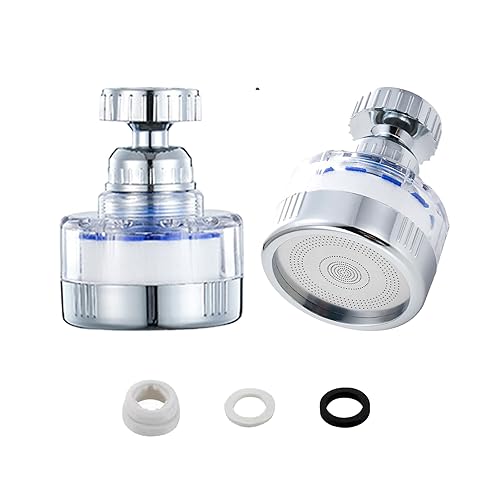 2 filtros de agua para grifo, filtro giratorio de 360 grados, cartucho de filtro purificador de agua de carbono, elimina fluoruro de cloro, metales