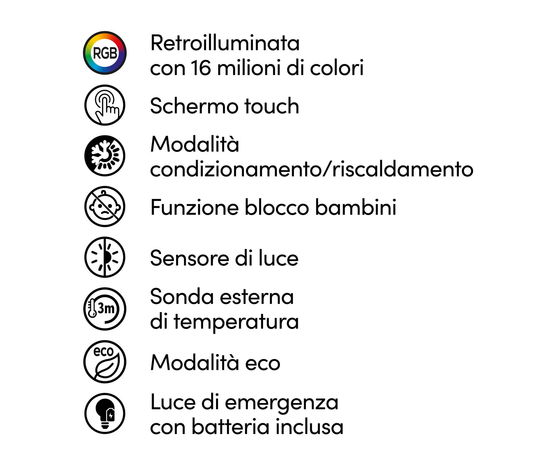 Beghelli - Cronotermostato Smart Dom-e con Display Touch e Placca Luminosa, Compatibile con Amazon Alexa e Google Assistant tramite App, Condizionamento/Riscaldamento, Luce Emergenza, Batteria Inclusa