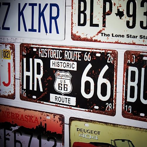Image of Historic Route 66 Multipurpose Metal Signs - License Wall Plate, Decorative Car Tag - Ideal for Cafe, Restaurant, Shop, Home, Hotel, Club, Office, Living Area