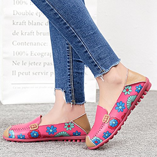 Image of VenusCelia Women's Floral Comfort Walking Flat Loafer