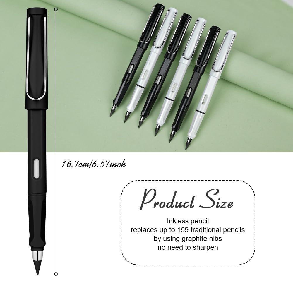 5 stuks metalen inktloze potloden, Magic Pencil met 5 verwisselbare hoofden en 5 gummen, inktloze potloden voor altijd, voor kinderen vanaf 3 jaar en volwassenen (meerkleurig 5 stuks metalen inktloze potloden, Magic Pencil met 5 verwisselbare hoofden en 5 gummen, inktloze potloden voor altijd, voor kinderen vanaf 3 jaar en volwassenen (meerkleurig