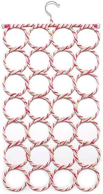 Grids London Ltd Scarf Hanger Wardrobe Organiser Storage Belt Ties Scarves 28 Rings Display Hole Hook Hang