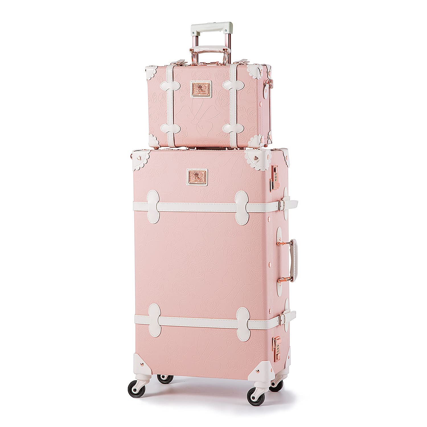 Buy UNIWALKER Womens Luxury Vintage Trunk Luggage Set 2 Piece Cute