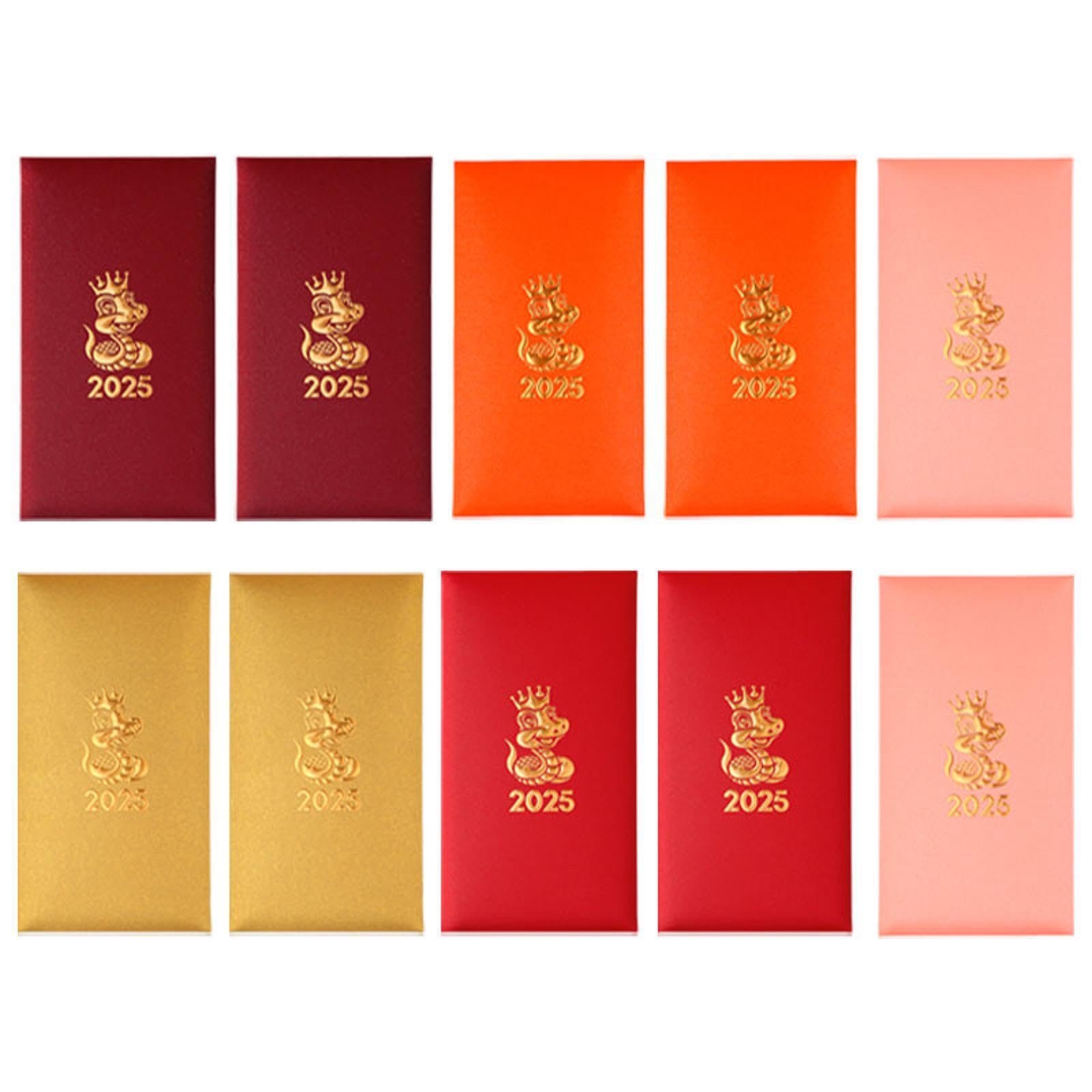 10 Pieces Chinese New Year Red Envelopes Xmas for Wedding Party Housewarming 5 Mixed Color-image-2