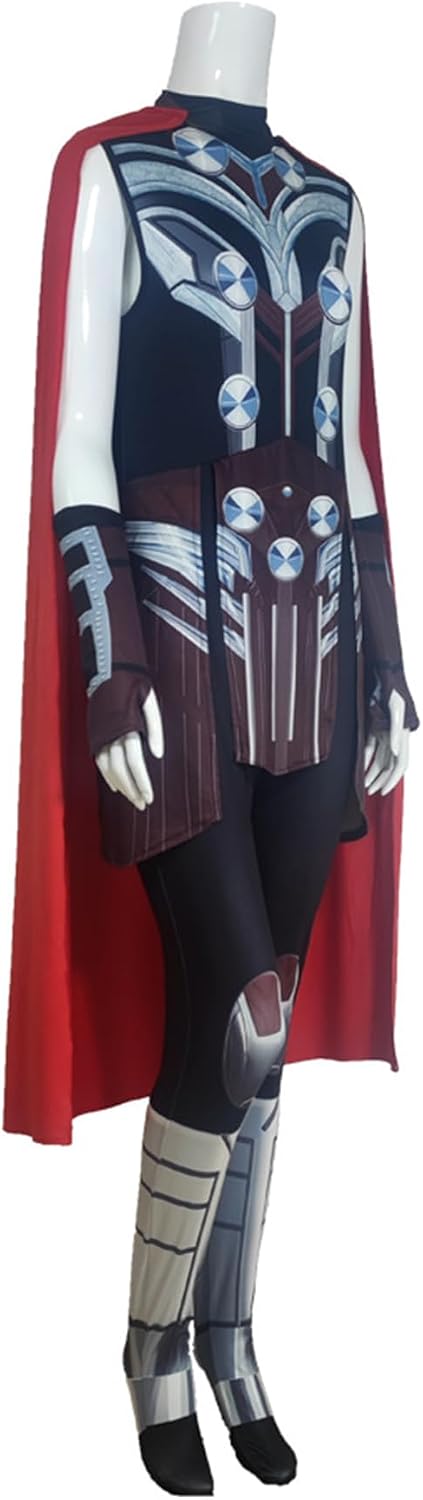 Womens Warrior Cosplay Costume Bodysuit With Cloak For Halloween