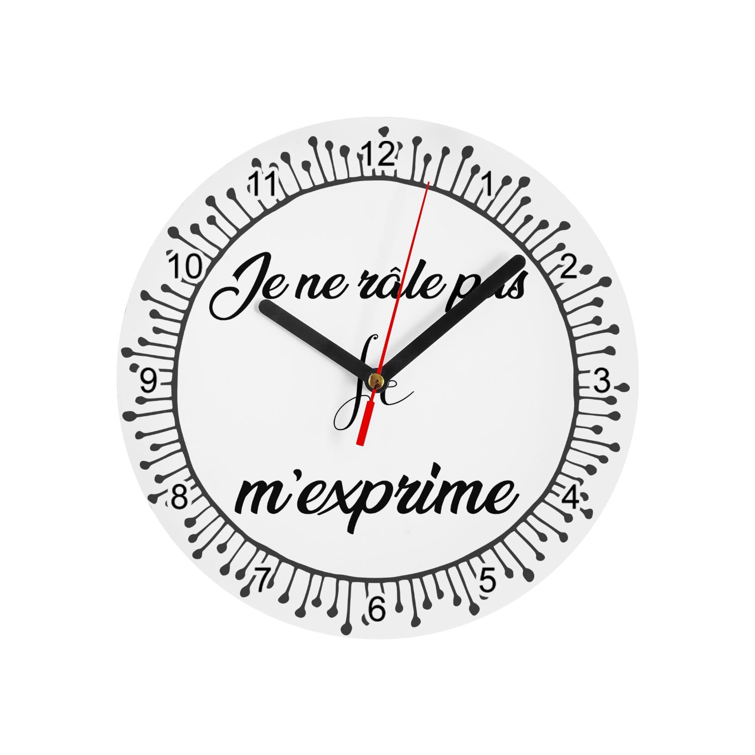 Horloge murale en verre pour cuisine ou bureau au design amusant
