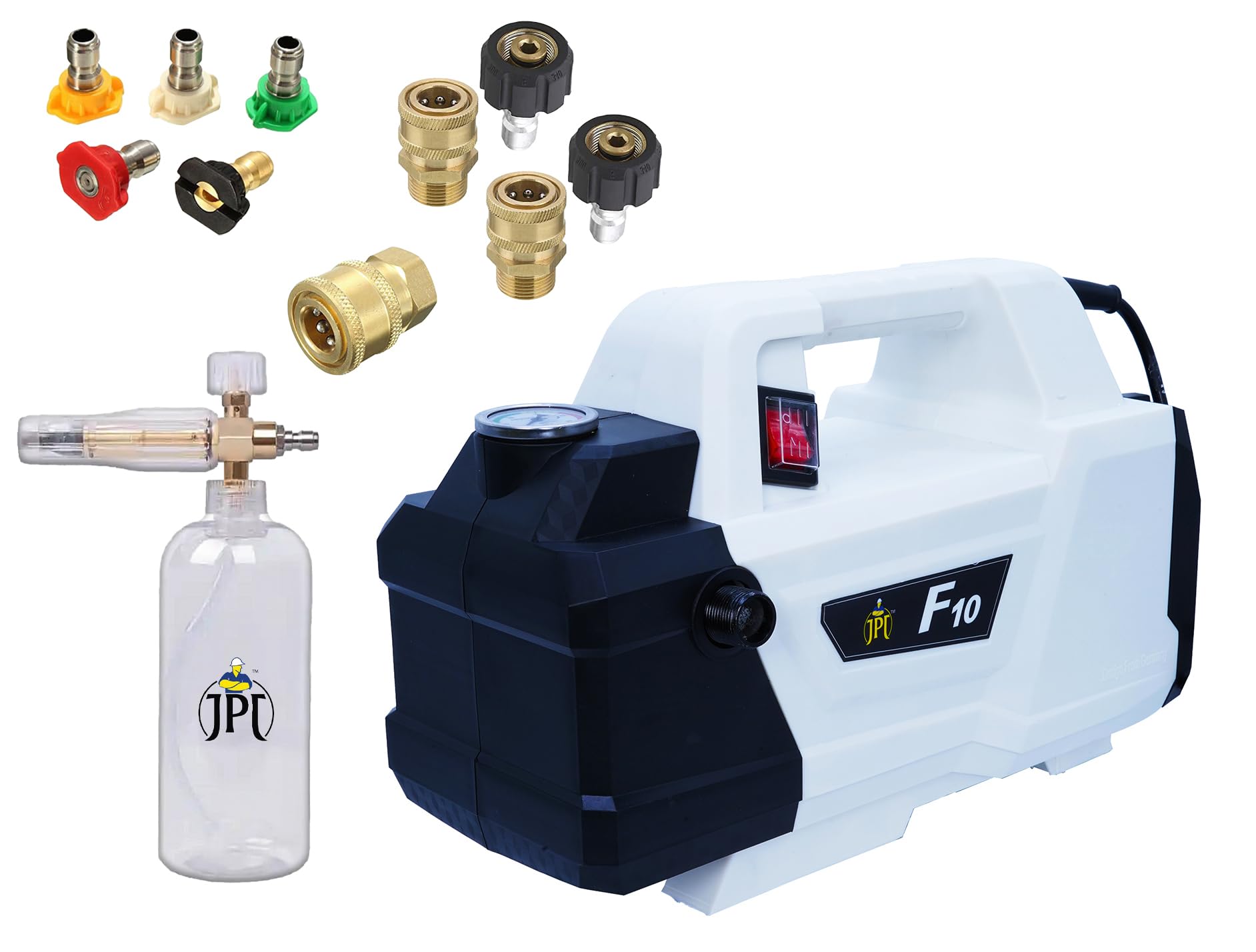 JPT F10 Car Washer High Pressure Pump | 2400 Watt Powerful Motor | Pressure - 220 BAR | Flow Rate 10L/Min 100% Copper Winding (F10-SUPER Combo) (B09NNDFRTY) Amazon Price History, Amazon Price Tracker