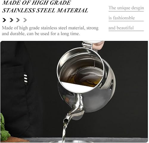 Miniatura 6 de Filtro de aceite de acero inoxidable, filtro de aceite de malla, recipiente de grasa de tocino con colador, almacenamiento de aceite, colador,