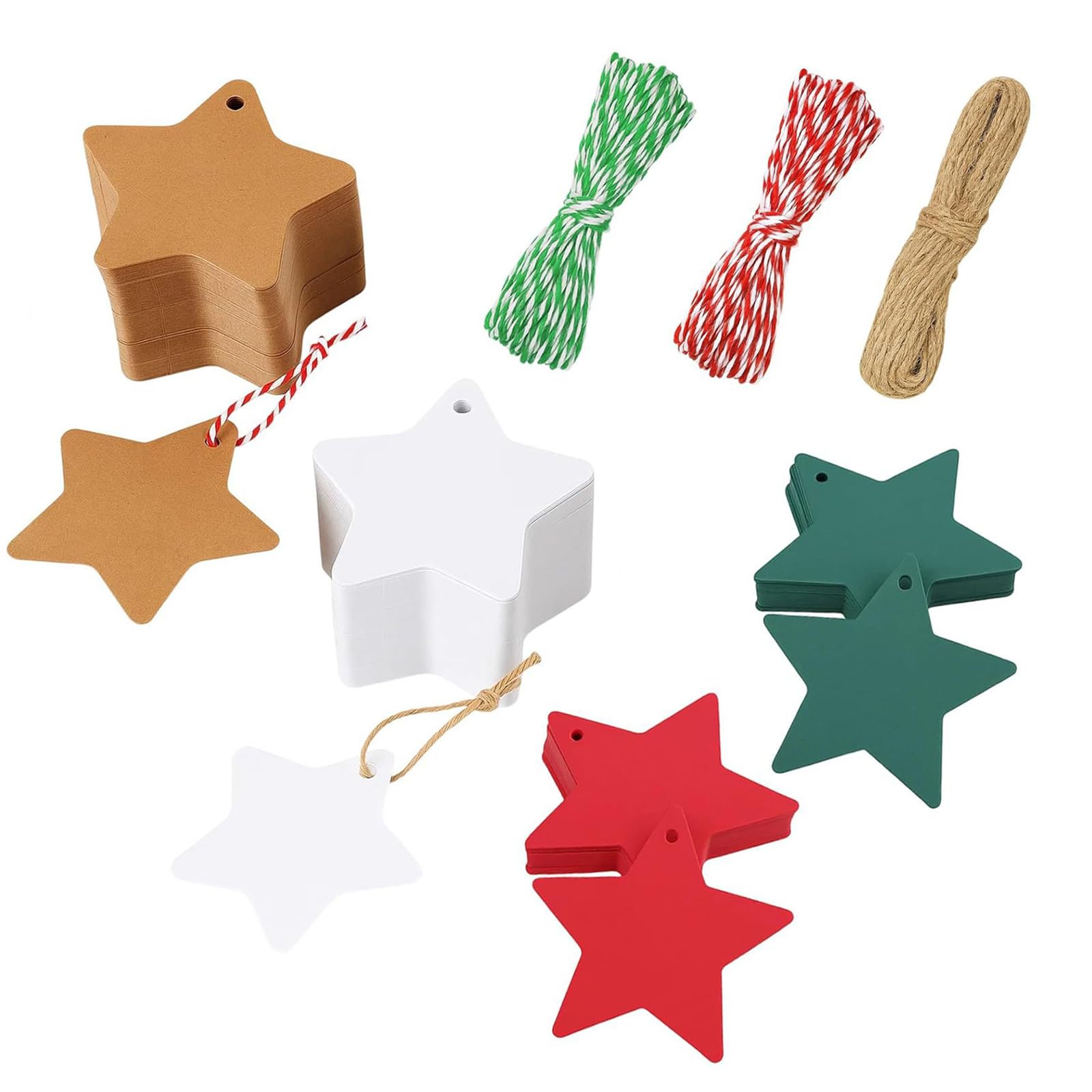 Tsophreniq 160Pcs Festive Holiday Ornament Tags Writable Hanging with Cord Wrapping Writable