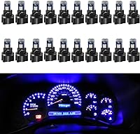 Vista 14 de WLJH - Paquete de 20 bombillas LED 74 para salpicadero, superbrillantes, T5, 2721, 37, 70, 286, cuña, enchufe de giro para panel de instrumentos