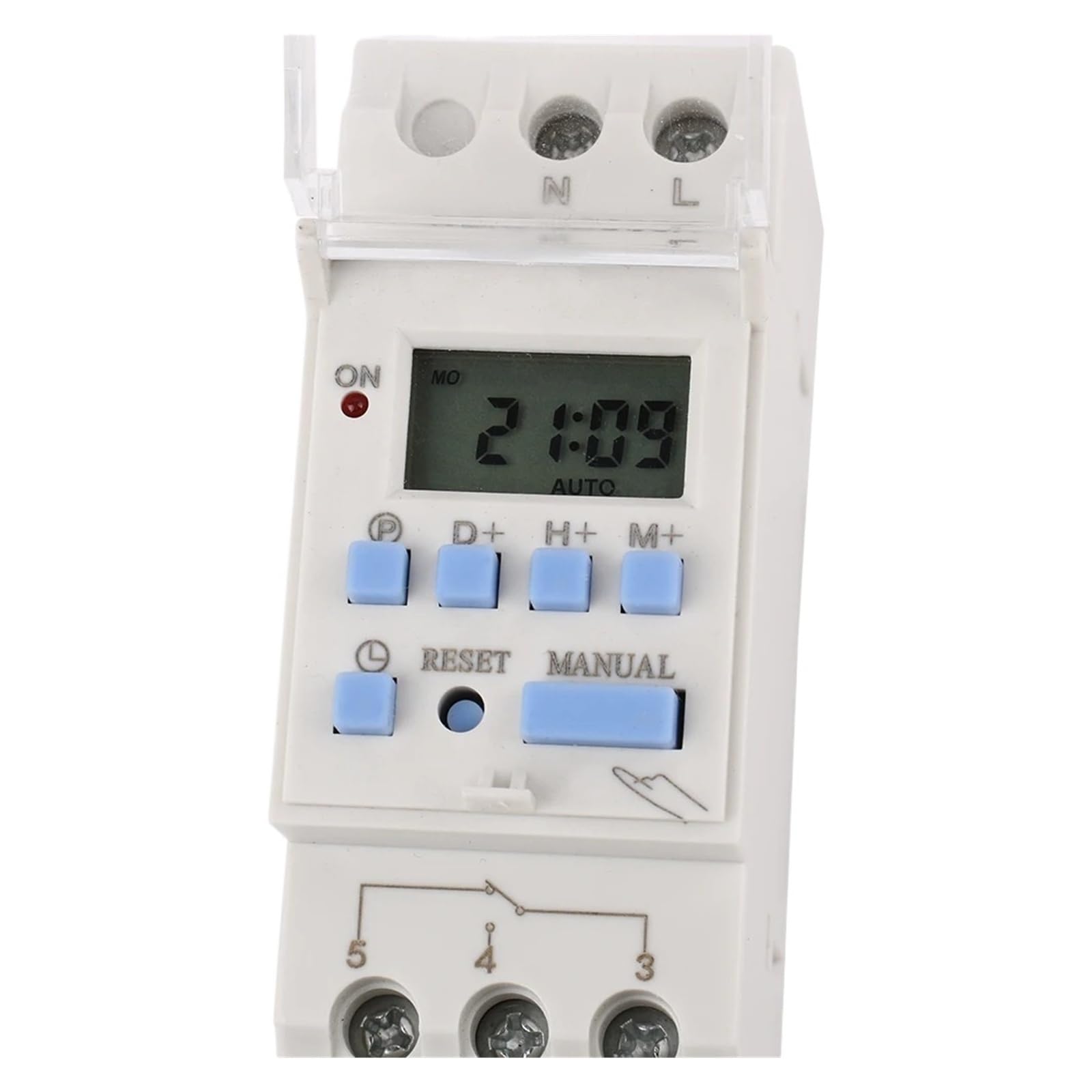 Interruptor de tiempo semanal programable en carril Din con relé AHC30A de 30A