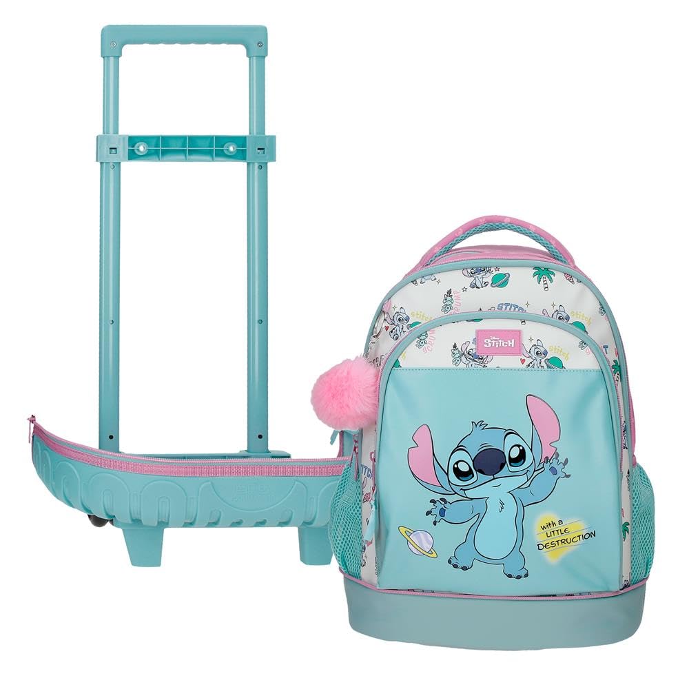 Disney Stitch Little Destruction Mochila infantil, mochila escolar, fabricada en Poliéster, bolsillos laterales, tirantes anchos ajustables de Joumma Bags — view 6