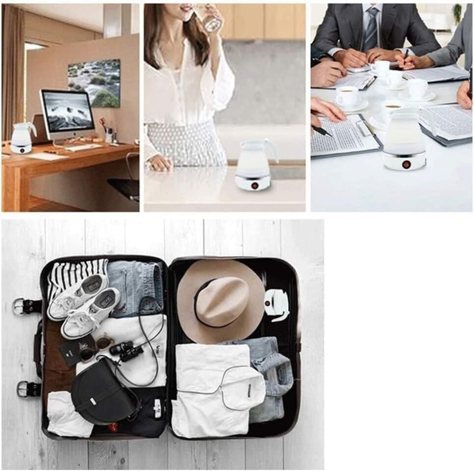 Miniatura 2 de Hervidor eléctrico plegable, hervidor de viaje, hervidor plegable de doble voltaje, caldera de agua eléctrica de silicona de 20.3 fl oz, calentador