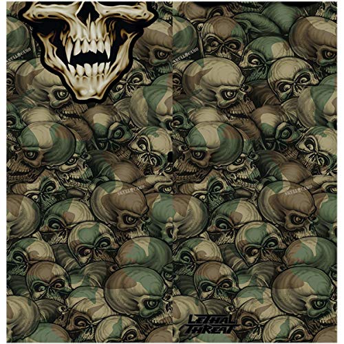 Lethal Threat Designs Neck Scarves Skull Camo (Green, OSFM)