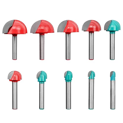 Juego de brocas para enrutador de 14 pulgadas, 10 unidades, 14 pulgadas, 516 pulgadas, 38 pulgadas, 12 pulgadas, 58 pulgadas, 34 pulgadas, 78