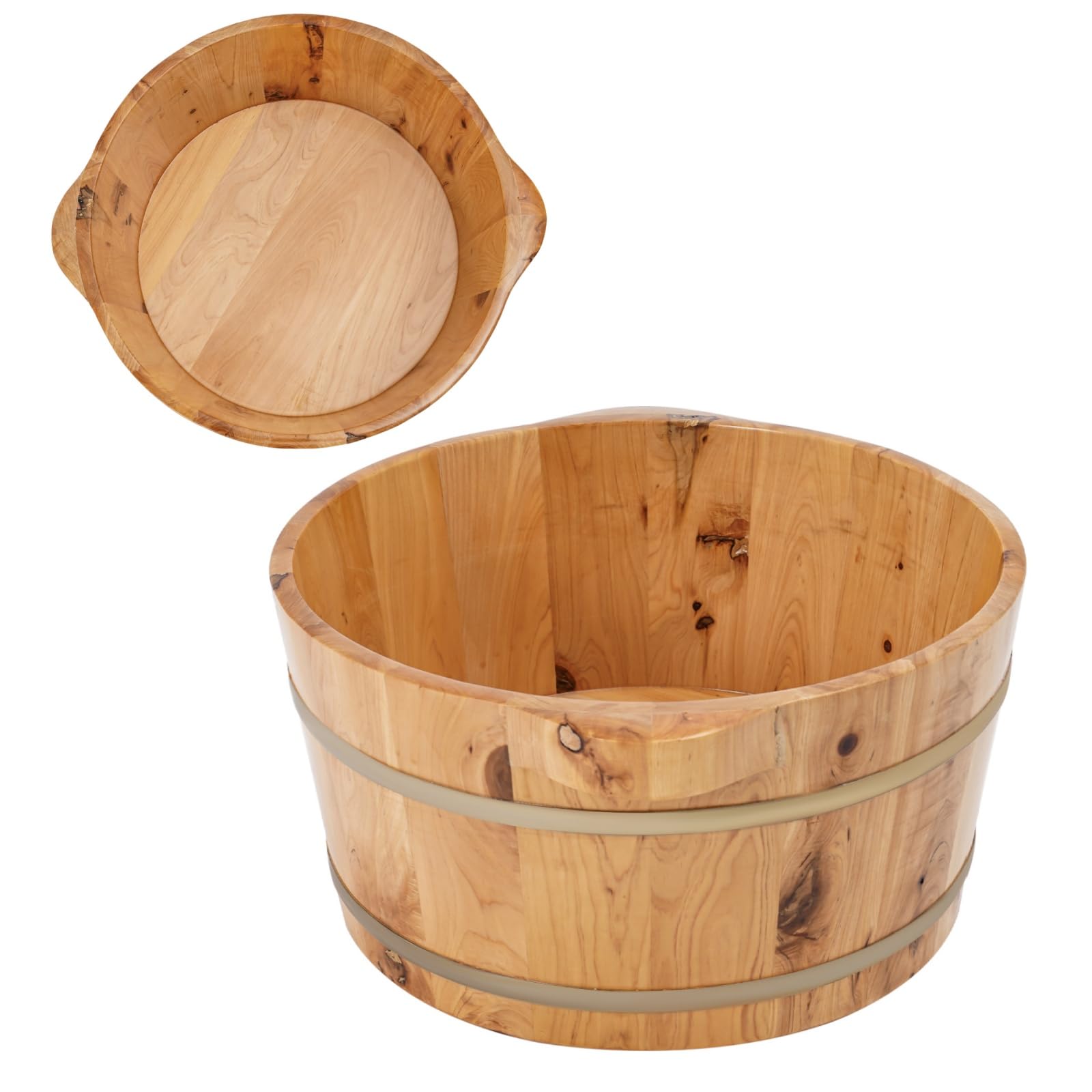 Holz-Fußbadewanne, Fußbad Eimer, Entspannung, Wellness Zuhause, Massage, Holz Fußwanne für Durchblutung, Schönheit, geeignet für Erwachsene, Spa, Pediküre Anwendung (36.5 x 18cm)