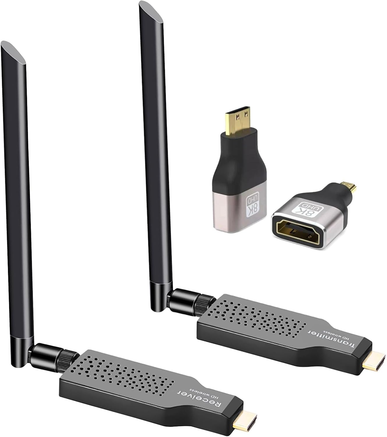 Tendak Wireless HDMI Transmitter and Receiver 164ft/50m, 4K Decode 1080P Output, 2.4/5.8G Plug & Play Wireless HDMI Extender for Streaming Video and Audio to Monitor, for Laptop/TV Box/PC