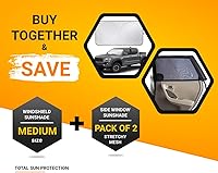 Vista 2 de Magnelex Parasol para parabrisas de automóvil y pantalla lateral de malla elástica (paquete de 2)