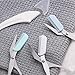 3pcs-Eyebrow Scissors with Eyebrow Razor,Professional Eyebrow Trimmer Scissors with Comb,Non Slip Finger Grips Eyebrow Trimmer, Hair Removal Beauty Accessories for Men Women (Green,Blue,white)