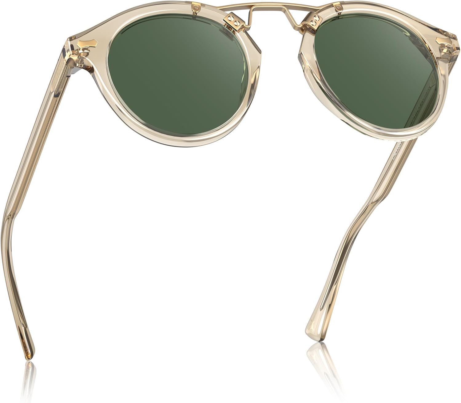 CARFIA Double Bridge Small Acetate Sunglasses for Women Polarized, Retro Metal Brow Ladies Sunnies Fashion Round Eyewears - Image 9