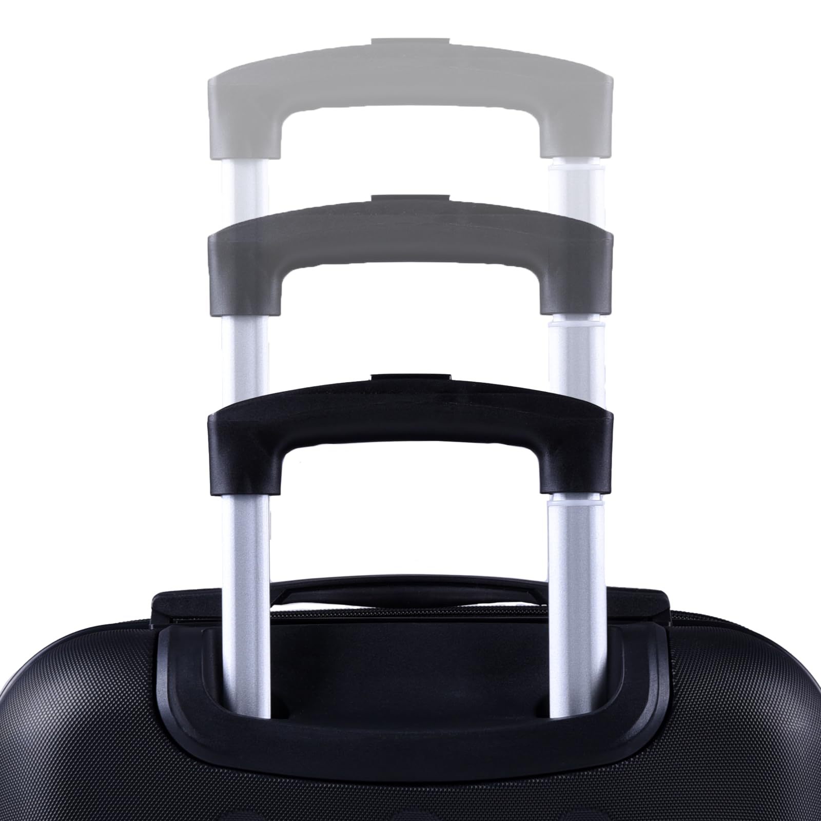 Juego de 3 maletas rígidas de ABS, cerradura TSA, capacidad ampliable - en M, L, XL - protección de esquinas, ruedas dobles giratorias 360° y asa telescópica, aptas para equipaje de mano y apilables