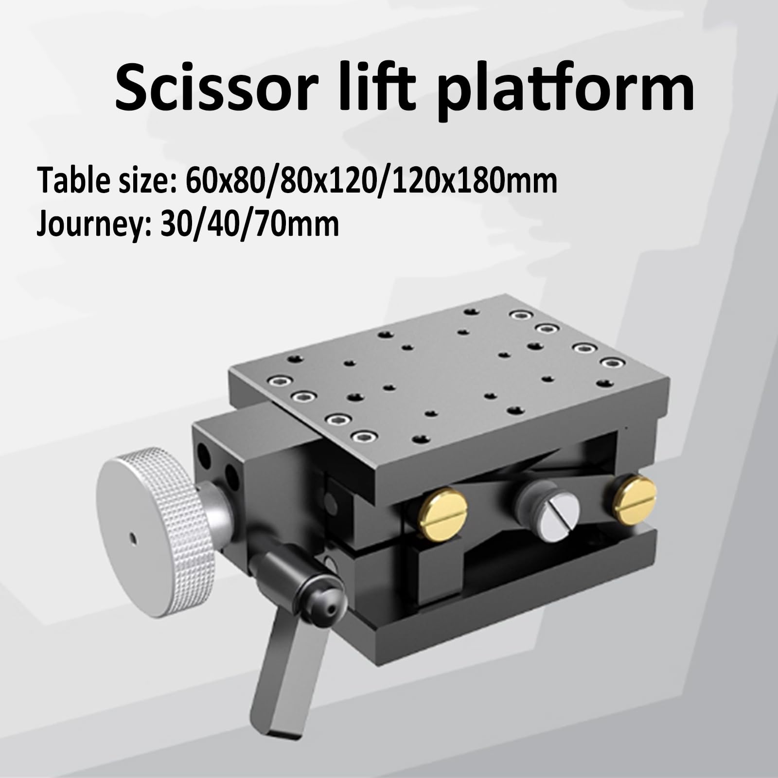Plataforma de elevación manual de tijera con diseño de eje Z que ahorra espacio, construcción de aleación de aluminio, precios, trabajo, viaje, 30 70 mm, ideal para Worhops y proyectos