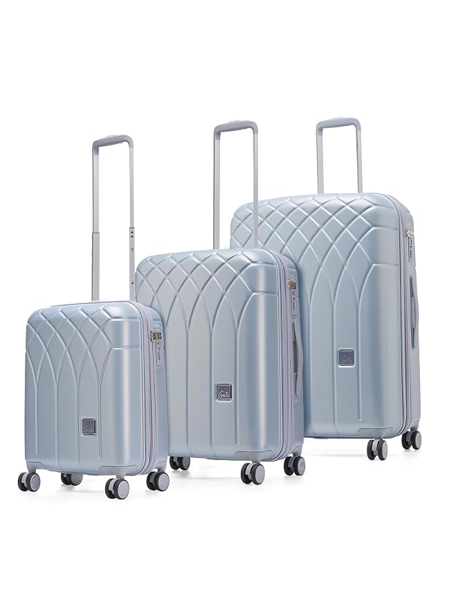 Genie Dew & Swing Trolley Bag Hard Side Travel Bag for Women, 8 Wheel Luggage Suitcase for Travelling, Cabin-Friendly, Scratch Resistant, Small Trolley Suitcase