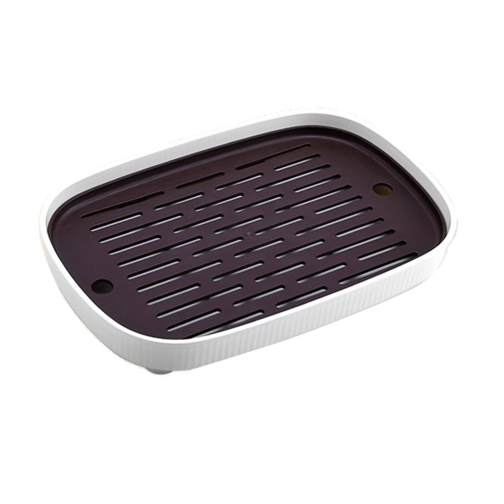 Double-layer PP Tray,Rectangular Tea Set,Removable Perforated Drain Board,Suitable for Storing Fruit(Color1,36.5x24.5x5cm)