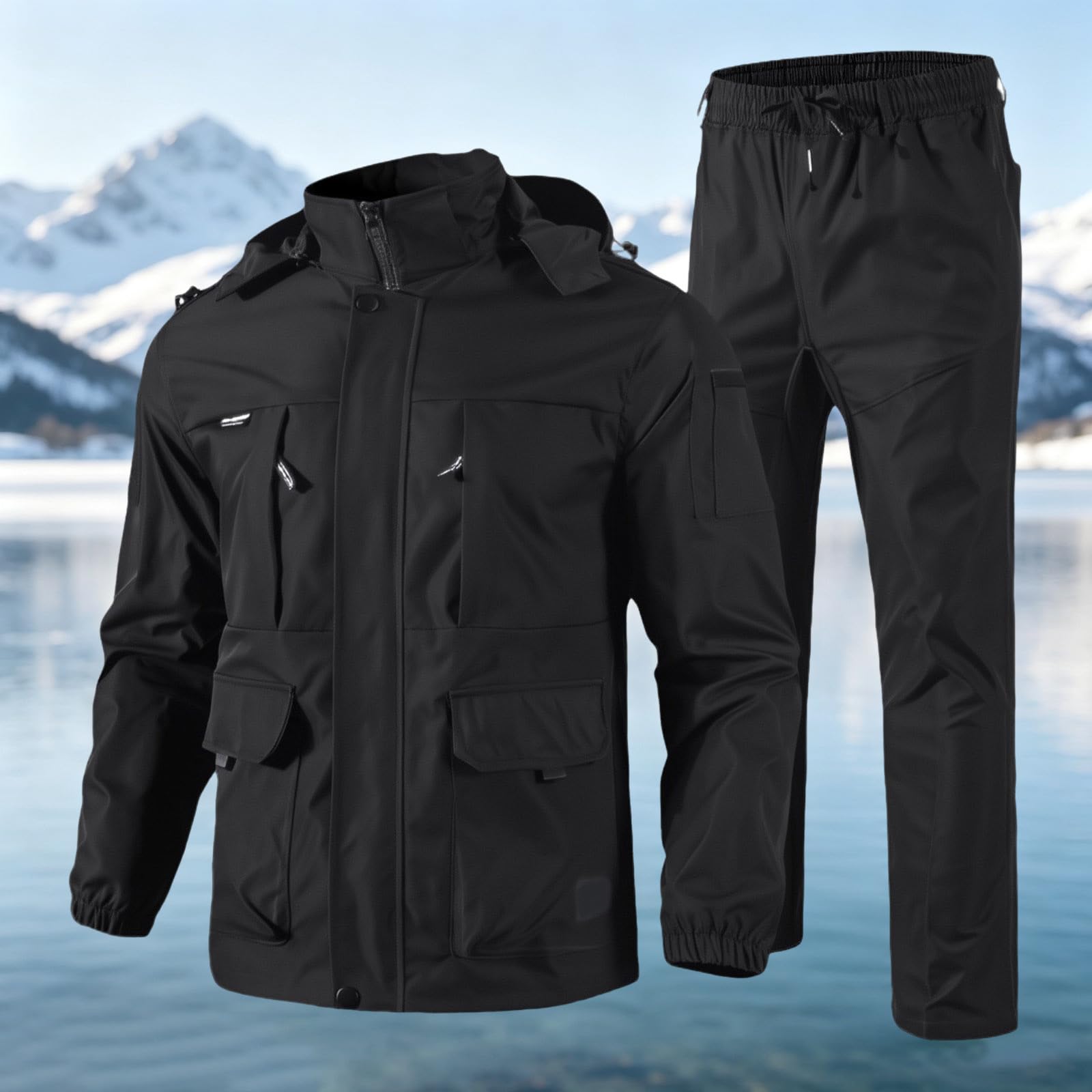 Tuta da uomo in 2 pezzi, a maniche lunghe, giacca e pantaloni da jogging, Y2k, tuta da jogging in due pezzi, per autunno e inverno, comoda e traspirante