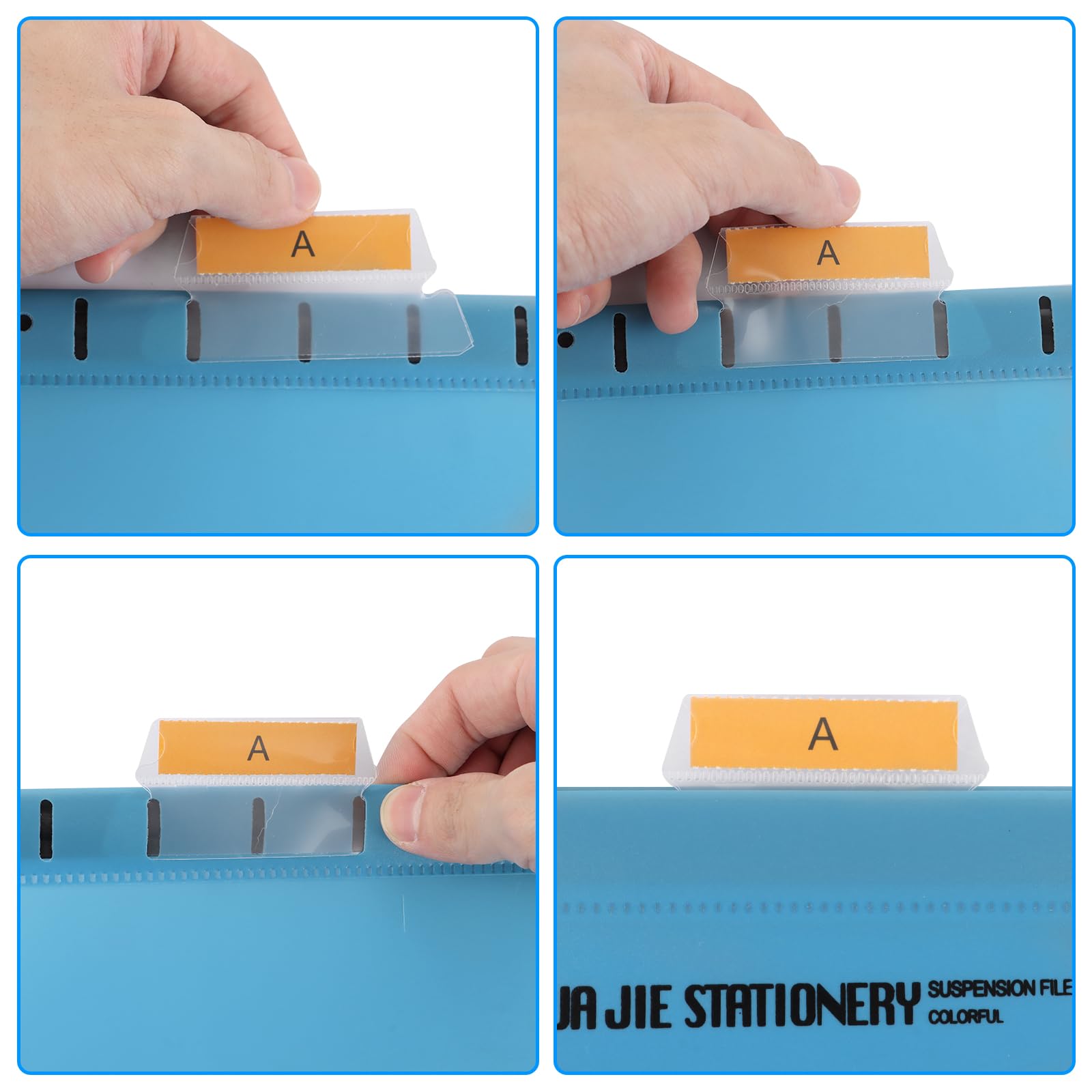 SHUESS 30 cartelline sospese, formato A4, blu con linguette e inserti per carte, per scuola, lavoro, ufficio, casa