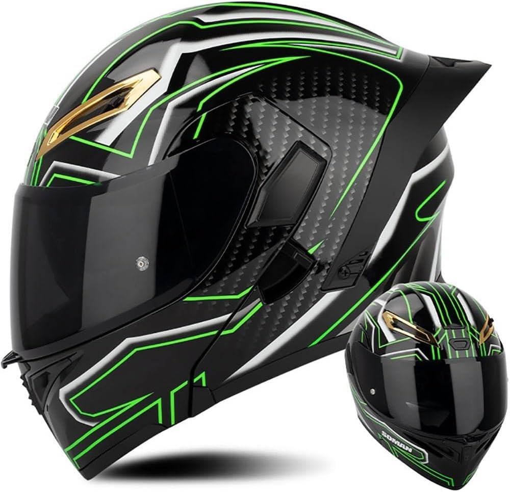 Casque moto modulaire modulable intégral rabattable à double visière taille L - 8