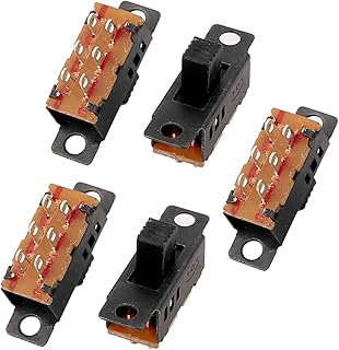 uxcell uxcell5Pcs 3 Position 6P DPDT Micro Miniature PCB Slide Switch Latching Toggle Switch