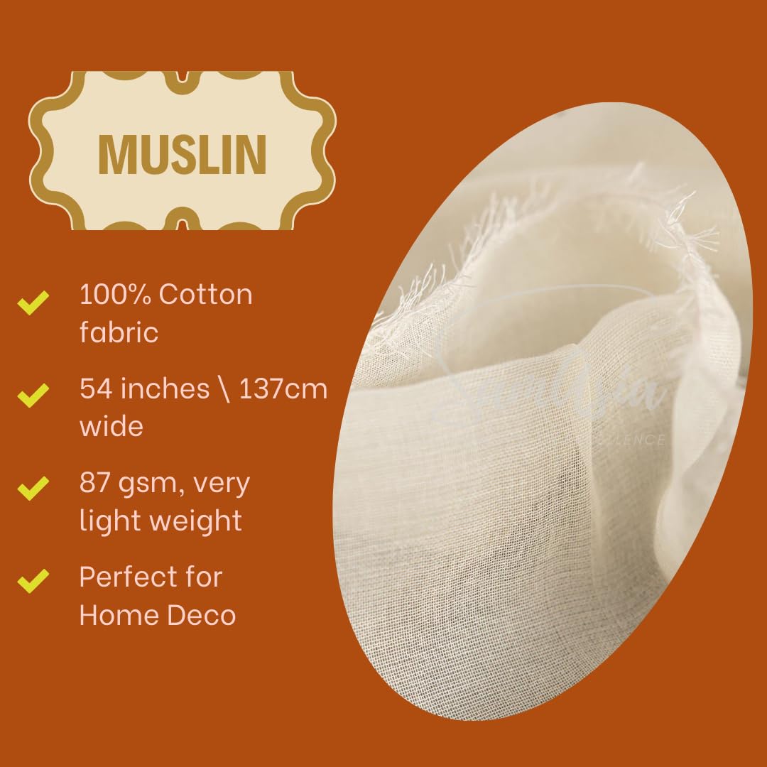 1m Natural Muslin Cloths for Cooking Cheese Cloths for Straining, 100% Cotton Cloth by the Metre, Grade 90 - Image 4