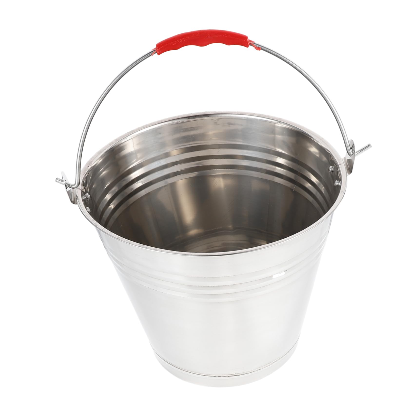 Cubo de acero inoxidable de 6l doméstico con diseño anticaídas y mango