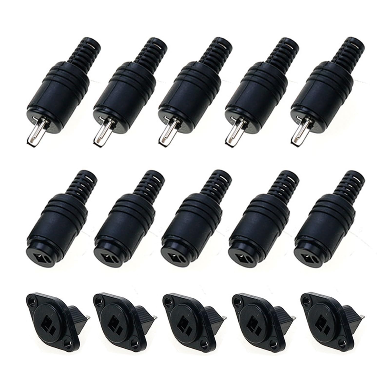 2/5/10 sztuk 2-pinowy głośnik DIN wtyczka męska żeńska złącze HiFi zaciski śrubowe zasilania Audio lampa adapter sygnału HCHDTDT(Female, 5 szt.)