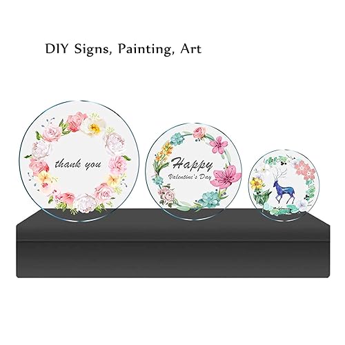 Miniatura 5 de GetWant Láminas acrílicas redondas transparentes de 8 pulgadas de diámetro y 18 pulgadas de grosor, perfectas para letreros, impresión, discos de