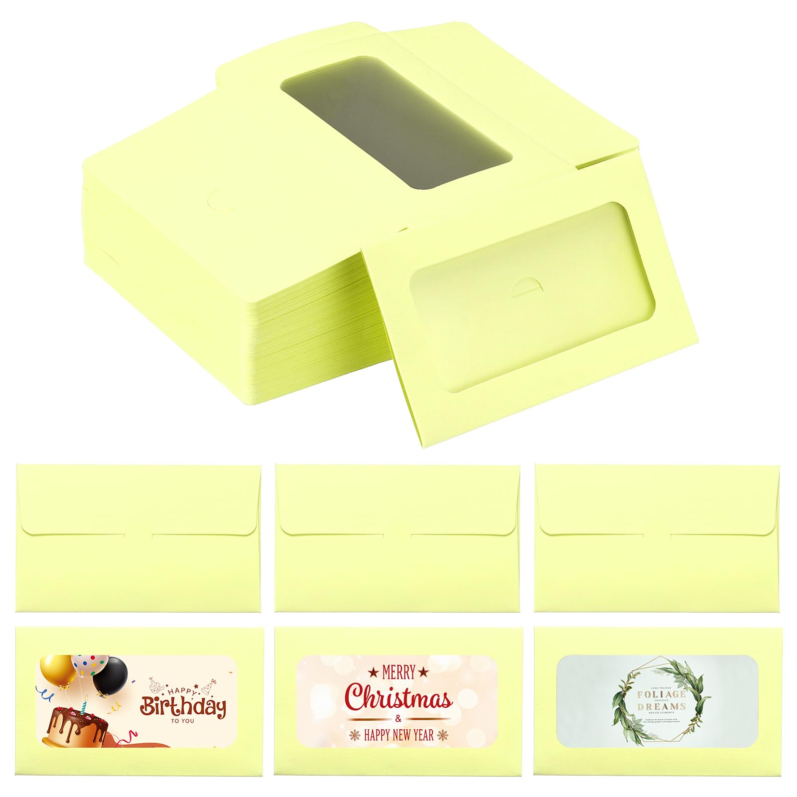PATIKIL 3.9 x 2.4 Inch Card Envelope with Window
