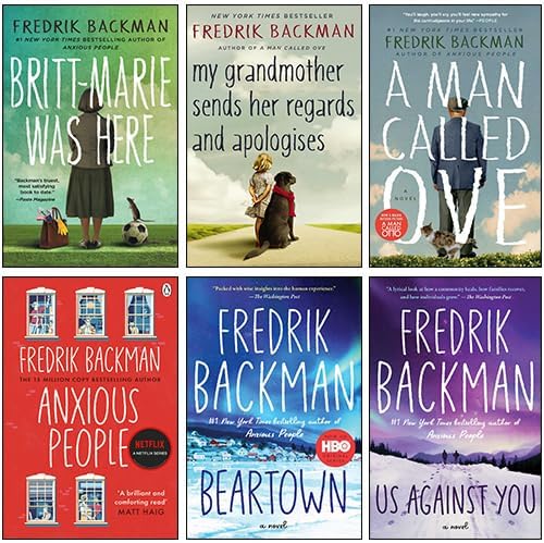 Fredrik Backman 6 Books Collection Set (Anxious People, Us Against You, Beartown, A Man Called Ove, Britt-Marie Was Here & My Grandmother Sends Her Regards and Apologises)