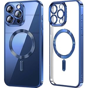 WOOXDYUK Magnetische coating, compatibel met telefoonhoes, transparant, sterk, slank, zacht, beschermend, exacte kleuraanpassing voor telefoon, telefoonhoes (blauw)